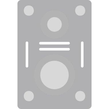 Müziği. Web simgesi basit bir illüstrasyon. Konuşmacı 