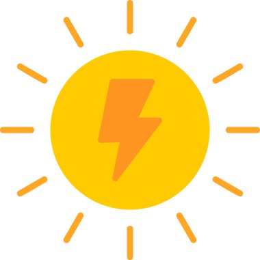 Güneş enerjisi vektör satırı simgesi
