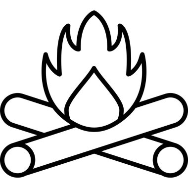 kamp ateşi ikonu vektör illüstrasyonu