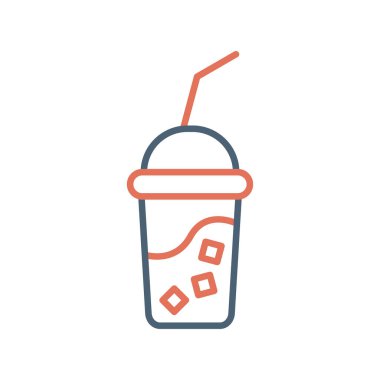 Taze meyve suyu vektörü renk çizgisi simgesi