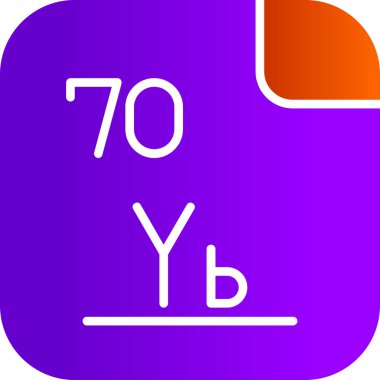 Ytterbium simgesi, vektör çizimi