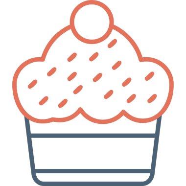 Cupcake 'in grafiksel çizimi, tatlı hamur işi yemekleri. 