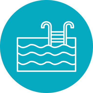 Yaz yüzme havuzunda su. Web simgesi illüstrasyonu