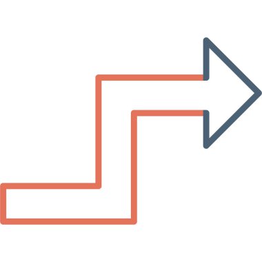 ok sağ vektör simgesi. biçim düz çizgi simgeler, kırmızı renk, beyaz arkaplan.