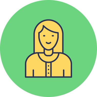 Kadın. Web simgesi basit illüstrasyon 