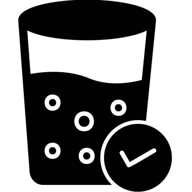 Bir bardak su. Web simgesi basit illüstrasyon 