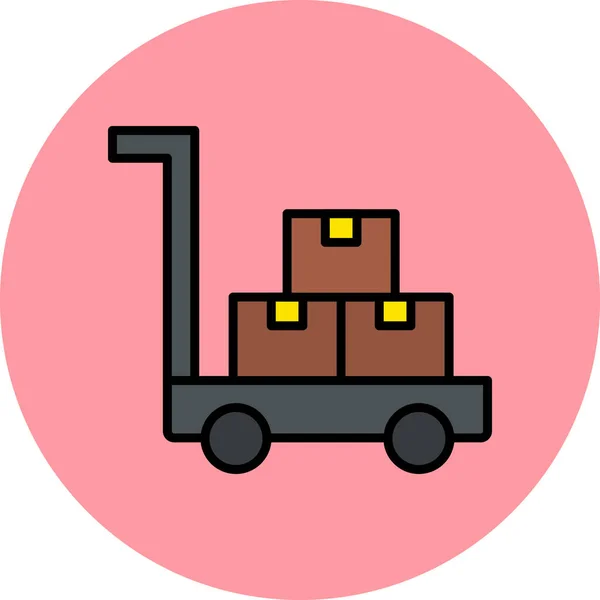 Trolley Mit Paketen Und Schachteln — Stockvektor