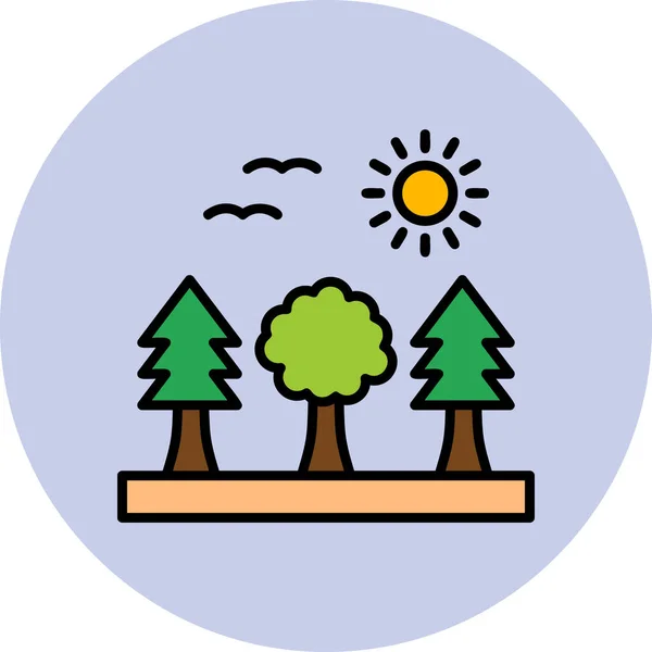 Árboles Bosque Icono Web Vector Ilustración — Archivo Imágenes Vectoriales