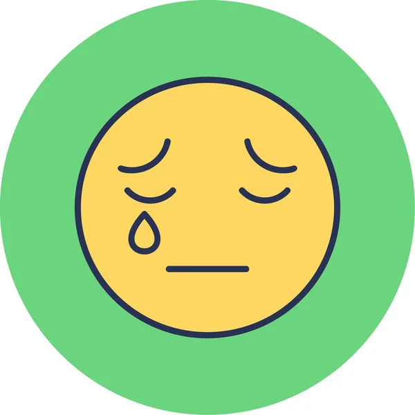 Crying Face Emoticon Icon Vector Illustration — Stock Vector