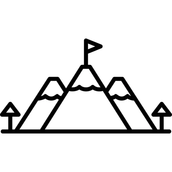 Gunung Puncak Ikon Vektor Ilustrasi Sederhana Diisolasi Pada Latar Belakang - Stok Vektor