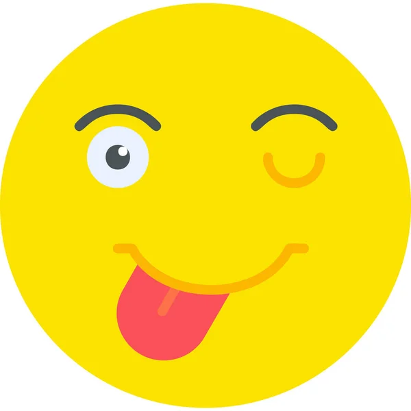 Sonrisa Emoji Con Lengua Lamer Boca — Vector de stock