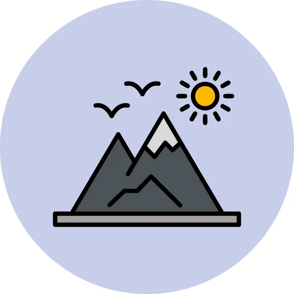 Ilustração Vetorial Ícone Montanha — Vetor de Stock