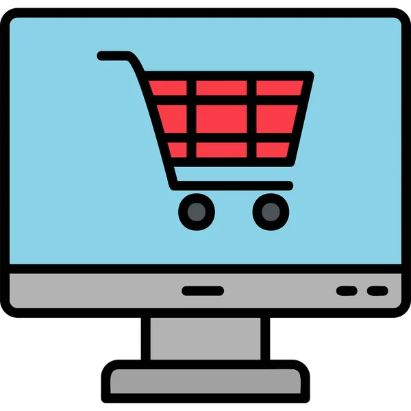 Carrito Compras Ilustración Vectorial Tienda Online — Archivo Imágenes Vectoriales