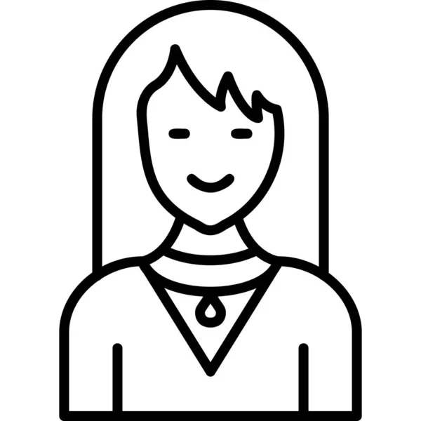 Une Femme Icône Web Illustration Simple — Image vectorielle