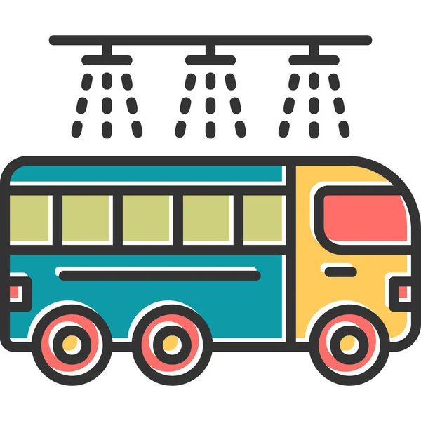 Bus Wash Modernes Symbol Vektorillustration — Stockvektor