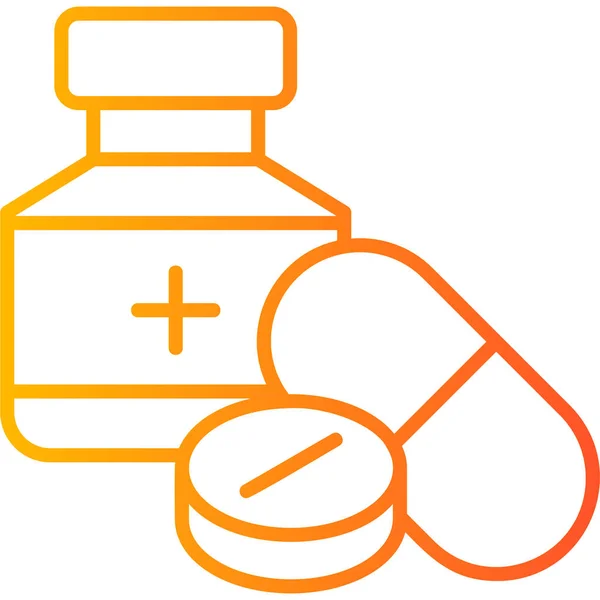 Ιατρική Χάπια Εικονίδιο Απλή Απεικόνιση — Διανυσματικό Αρχείο