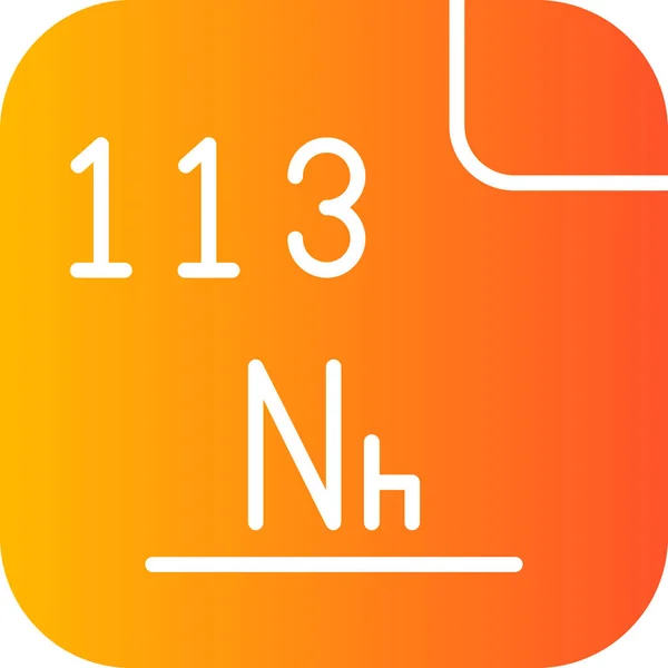 Nihonium Synthetic Chemical Element Symbol Atomic Number 113 Extremely Radioactive — Stock Vector