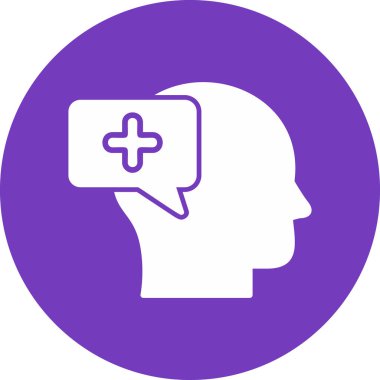 Olumlu düşünme modern simgesi, vektör illüstrasyonu 