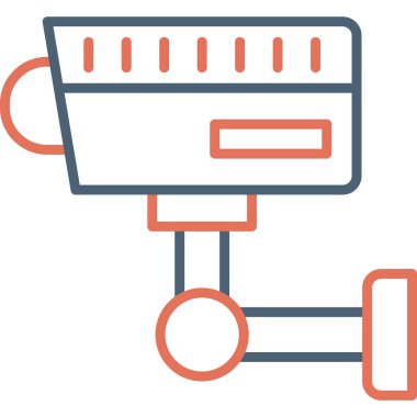 CCTV kamera simgesi, vektör illüstrasyonu basit tasarım