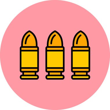 Moda Biçimli Mermi Simgesi İzole Arkaplan