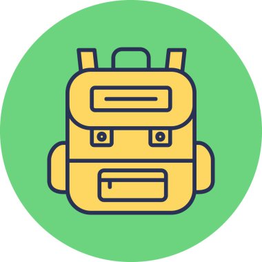 Sırt çantası. Web simgesi vektör illüstrasyonu