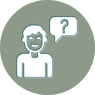 Soru işareti simgesi olan adam 