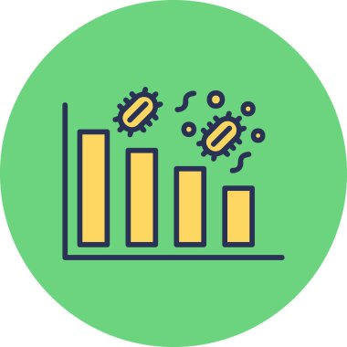 Grafik azalıyor. Web simgesi basit illüstrasyon