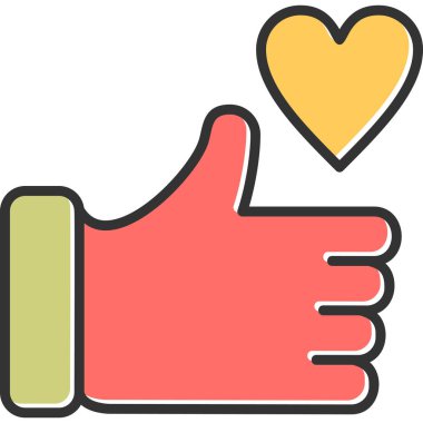 başparmak yukarı simgesi, vektör illüstrasyonu