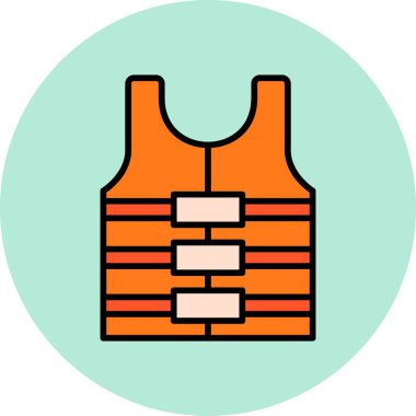 Renkli düz güvenlik yelek vektör simgesi