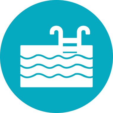 Yaz yüzme havuzunda su. Web simgesi illüstrasyonu