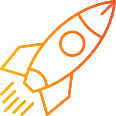 Roket. Web simgesi basit illüstrasyon