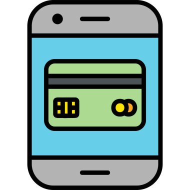 Çevrimiçi ödeme. Web simgesi basit illüstrasyon