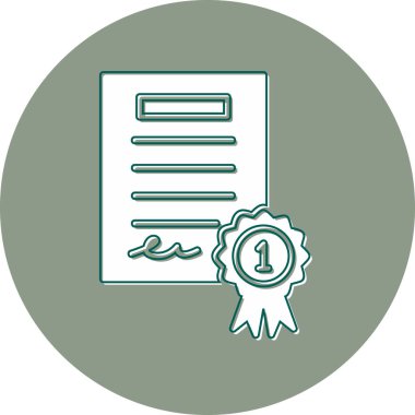 Sertifika. Web simgesi basit tasarım 