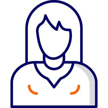 Dişi avatar. Web simgesi basit illüstrasyon