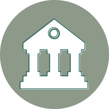 Müze. Web simgesi vektör illüstrasyonu 