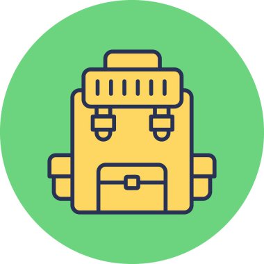 Sırt çantası. Web simgesi vektör illüstrasyonu