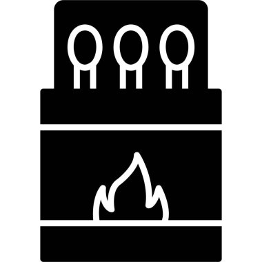 Kibrit. Web simgesi basit illüstrasyon