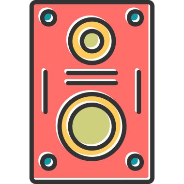 Müziği. Web simgesi basit bir illüstrasyon. Konuşmacı 