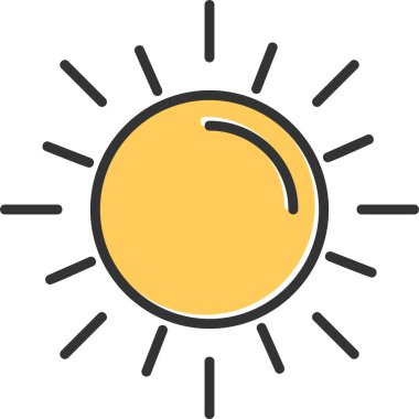 Güneş simgesinin vektör illüstrasyonu 