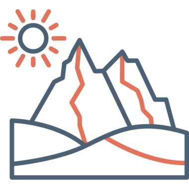 Çöl modern simgesi, vektör illüstrasyonu 