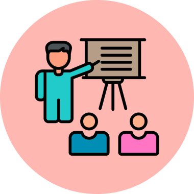 business Training, person at desk explaining strategy