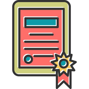 Sertifika. Web simgesi basit tasarım 