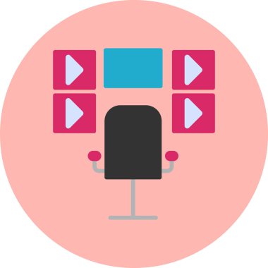 Surveillance Room vector illustration, simple icon concept