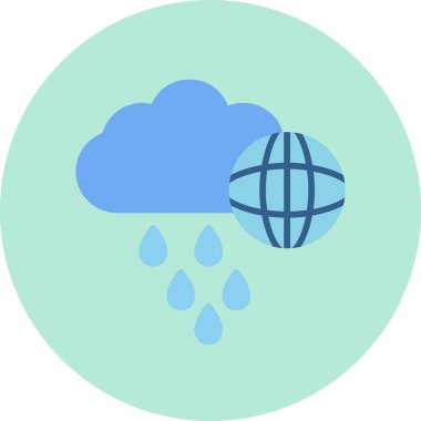 yağmur ikonu vektör illüstrasyonu