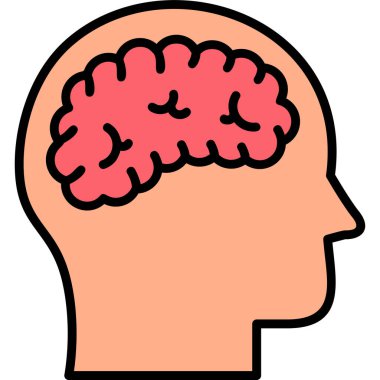  Beyin ikonu. Basit resimleme