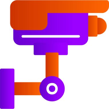 CCTV kamera simgesi, vektör illüstrasyonu basit tasarım