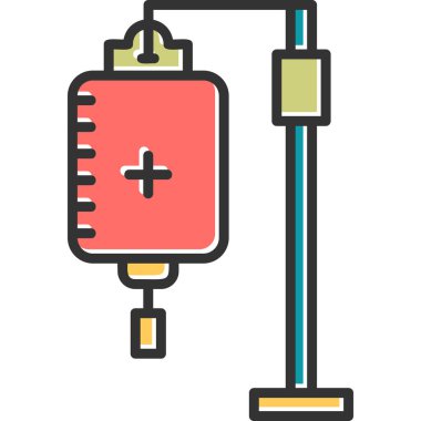 Kemoterapi, kan nakli vektör çizgisi simgesi