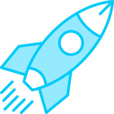 Roket. Web simgesi basit illüstrasyon