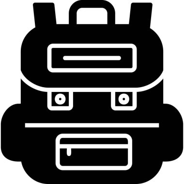 Sırt çantası. Web simgesi vektör illüstrasyonu