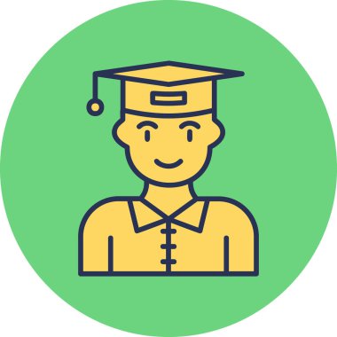 Mezuniyet simgesi soyut grupta izole edildi